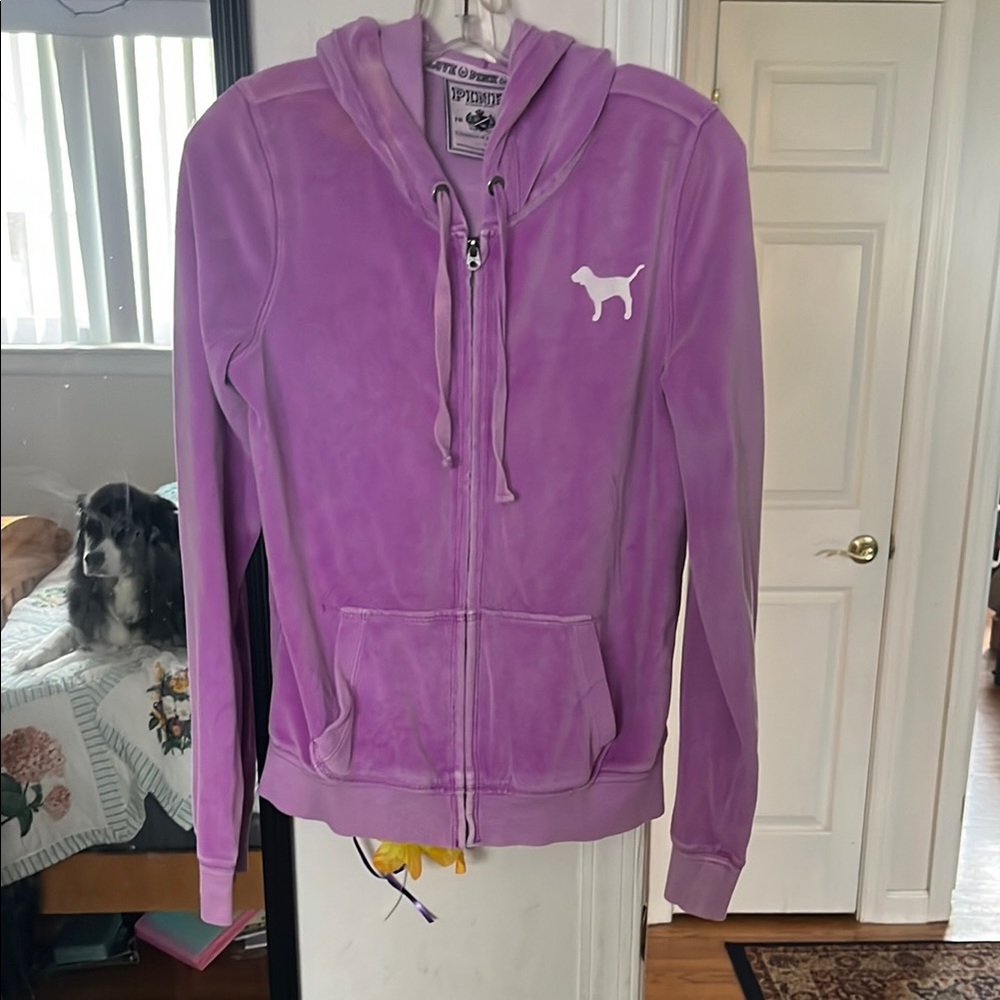 PINK purple zip up hoodie